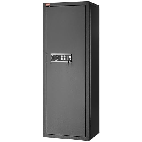 VEVOR 8-10 Rifles Gun Safe, Rifle Safe with Lock & Digital Keypad, Quick Access Tall Gun Storage Cabinet with Removable Shelf, Rifle Cabinet for Home Rifle and Shotguns - WoodArtSupply