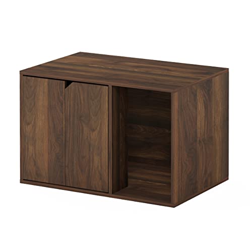 Furinno Peli Litter Box Enclosure, Small, Columbia Walnut - WoodArtSupply