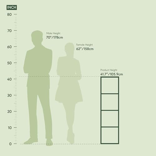 Furinno PASIR Book Shelf, 4-Tier Modern Bookshelf, Open Shelves Bookcase 9 x 12 x 42, for Living Room, Bedroom, Home Office, White Furinno