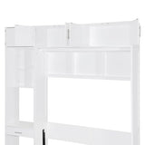 Harper & Bright Designs Queen Size Murphy Bed with Desk, Storage Cabinet & Shelves, Foldable Wooden Wall Bed, Space-Saving, White Harper & Bright Designs