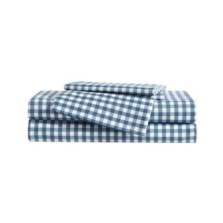 Eddie Bauer Kids - Full Sheets, Stain-Resistant Toddler Bedding with Matching Sham(s), Super Soft, Ideal Boy Room Essentials (Preston Check Blue, Full) Eddie Bauer