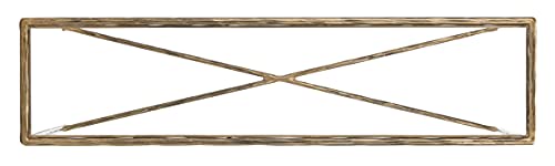 SAFAVIEH Couture Home Collection Jessa Brass Metal/Tempered Glass Top Entryway Living Room Rectangle Console Table (Fully Assembled) SAFAVIEH