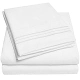 1500 Supreme Collection Twin Sheet Sets White - 3 Piece Bed Sheets and Pillowcase Set for Twin Mattress - Extra Soft, Elastic Corner Straps, Deep Pocket Sheets, Twin White Sweet Home Collection