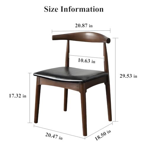 Cttasty Office Chair, Wood Desk Chair with Upholstered PU Leather, Computer Chair, Modern Dining Chair, Mid Century Dining Chair, Wood Accent Chair,Walnut Chair Cttasty