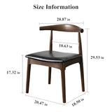 Cttasty Office Chair, Wood Desk Chair with Upholstered PU Leather, Computer Chair, Modern Dining Chair, Mid Century Dining Chair, Wood Accent Chair,Walnut Chair Cttasty