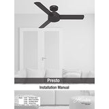 Hunter Fan Company 51848 Presto Ceiling Fan, Matte White, 10.09x44x44 Hunter