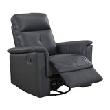 Lexicon Swivel Glider Recliner Chair, Comfy Nursery Glider, Top Grain Leather Match Recliner, Manual Reclining Chair for Living Room/Office/Apartment, Black Lexicon