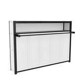 Metal Twin Size Murphy Bed with Shelves, Metal Foldable Wall Bed Chest Bed, White Bellemave