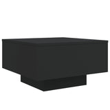 vidaXL Coffee Table with LED Lights, Black, 21.7"x21.7"x12.2", Modern Style, Engineered Wood Material, Lounge or Living Room Table vidaXL