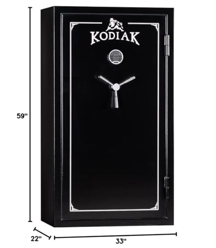 Kodiak Home Gun Safe for Rifles & Pistols | KBX5933 by Rhino Metals with New SafeX Security System | 46 Long Guns & 6 Pistol Pockets | 40 Minute Fire Protection | 395lbs - WoodArtSupply