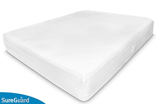 King (17-20 in. Deep) SureGuard Mattress Encasement - 100% Waterproof, Bed Bug Proof, Hypoallergenic - Premium Zippered Six-Sided Cover SureGuard Mattress Protectors