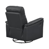 Lexicon Swivel Glider Recliner Chair, Comfy Nursery Glider, Top Grain Leather Match Recliner, Manual Reclining Chair for Living Room/Office/Apartment, Black Lexicon