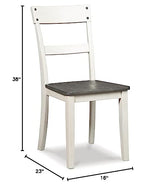 Signature Design by Ashley Nelling Modern Farmhouse 18" Weathered Dining Chair, Set of 2, White & Dark Brown Signature Design by Ashley