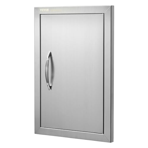 VEVOR BBQ Access Door 14W x 20H Inch, Vertical Single BBQ Door Stainless Steel, Outdoor Kitchen Doors for BBQ Island, Grill Station, Outside Cabinet VEVOR