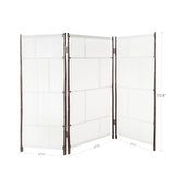 ZEW Bamboo 3 Panel Room Divider Privacy Screen, Freestanding 6 Feet Tall Decorative Room Separator, Espresso ZEW