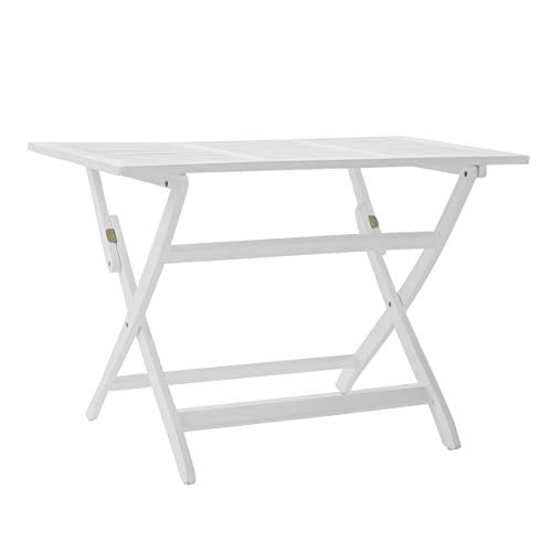 Christopher Knight Home Positano Outdoor Acacia Wood Foldable Dining Table, Pu/ White Christopher Knight Home