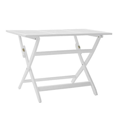 Christopher Knight Home Positano Outdoor Acacia Wood Foldable Dining Table, Pu/ White Christopher Knight Home