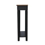 East at Main Marnie Console Table – 23.75” Black Narrow Entryway Piece with Storage Drawer & Shelf – Handcrafted Solid Wood Accent for Small Spaces East at Main