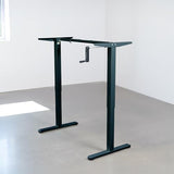 VIVO Compact Hand Crank Stand Up Desk Frame for 37 to 77 inch Table Tops, Ergonomic Standing Height Adjustable Base with Foldable Handle, Black, DESK-M051MB VIVO