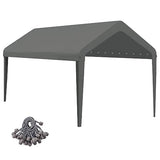 GOTRUTH 12x20 Canopy Replacement Cover, Carport Replacement Top Cover for 12' x 20' Frame, 800D Heavy Duty Waterproof & UV Protected Car Canopy with Ball Bungees (Frame is not Included) (Gray) GOTRUTH