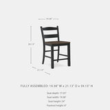 Signature Design by Ashley Valebeck Casual Rustic Counter Height Bar Stool with Contoured Seat and Footrest, Set of 2, Wood, 24" High, Black & Dark Brown Signature Design by Ashley