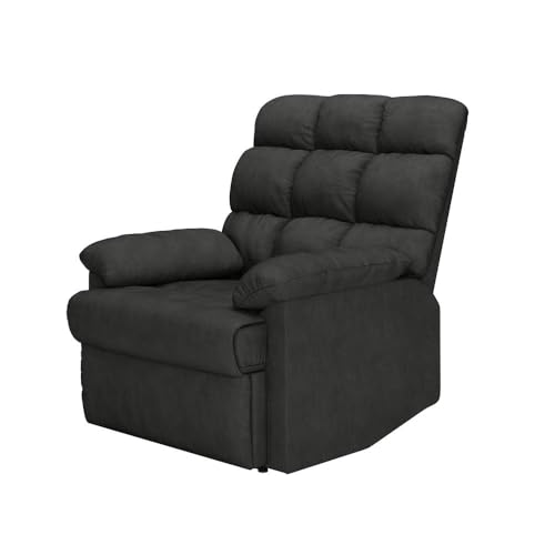 Handy Living ProLounger Wall Hugger Recliner in Grey Microfiber with Square Tufted Back