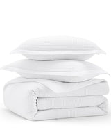 Bedsure Cotton Duvet Cover King - 100% Cotton Waffle Weave Bright White Duvet Cover King Size, GentleSoft™ and Breathable Bedding Set for All Season, 3 Pieces, 104"x90" Bedsure