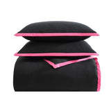 Betsey Johnson - King Comforter Set, Super Soft Bedding with Matching Shams, Bonus Throw Included, Chic Bedding Essentials (Signature Hotel Solid Black, King) Betsey Johnson