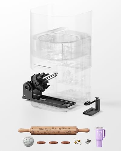 Rotary Pro Attachment for WeCreat Lumos Laser Engraver, Adjustable U-Axis Roller for Engraving Cylindrical Objects, Jewelry, Ring Interiors, Wine Glass, Baseball, Tumbler, Engraver Accessory WECREAT