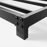 YUSENHEEI 4 Inch Full Size Bed Frame, Heavy Duty Metal Platform Low Bed Frame Full, No Box Spring Needed, Noise Free, Easy Assembly, Black YUSENHEEI
