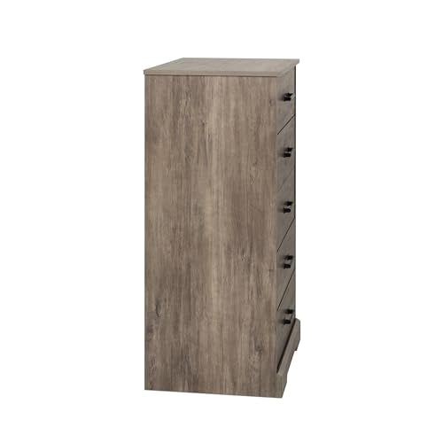 Prepac Dresser for Bedroom, Chest 5 Drawers, 18.5" D x 27.5" W x 43.5" H, Rustic Brown - WoodArtSupply