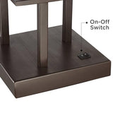 Franklin Iron Works Modern Console Table Lamp 29 1/2" Tall with USB Ports A+C Charging Bronze Metal White Glass Square Shade for Bedroom Living Room House Bedside Nightstand Home Office Entryway Franklin Iron Works
