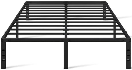 Yaheetech 14 Inch Tall Metal Bed Frame Queen Platform Bed Frame with Storage Space,Sturdy Slat Support,Easy Assembly,No Box Spring Needed,Black Yaheetech