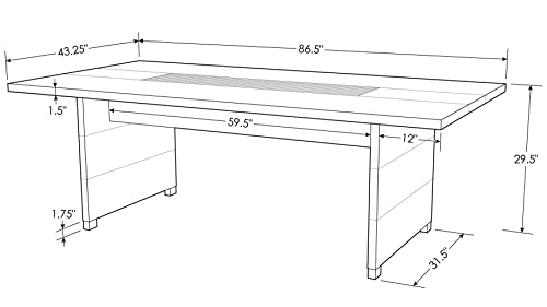 Ford Executive Rectangle Modern Conference Meeting Table - White - WoodArtSupply