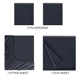 MyOwn Queen Sheet Set - Double Brushed Microfiber Bedding Set Queen, 4 Piece Deep Pocket Queen Sheet - Ultra Soft, Easy-Fit, Wrinkle Free, Quick Dry, Easy Care Queen Sheets - Charcoall Grey MyOwn