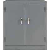 Global Industrial Counter Height Cabinet with Locking Lever Handle, 2 Height Adjustable Shelves, 300 lbs Shelf Capacity, 36" W x 24" D x 42" H, Unassembled, Gray Global Industrial