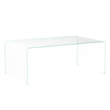 Meihua Glass Coffee Table for Living Room, Clear Coffee Table with 0.47 inch Tempered Glass, Small Modern Coffee Table. Meihua
