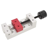 Mini Drill Press Vice Bench Vice Clamp Aluminum Flat Clamp Opening Parallel Table Bench Vise Press Machine Vise DIY Carving Bed Tool Fixing Tool YWBL-WH