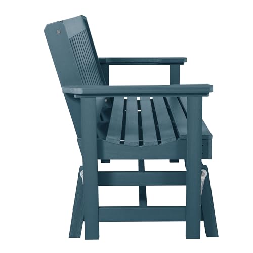 Highwood Lehigh Outdoor Glider Loveseat, 4 ft, Nantucket Blue highwood