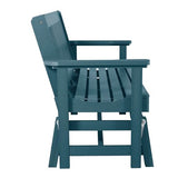 Highwood Lehigh Outdoor Glider Loveseat, 4 ft, Nantucket Blue highwood
