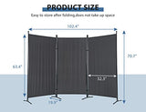 Room Divider, 3 Panel Portable Privacy Screen with Metal Frame, Freestanding Fabric Room Dividers and Folding Privacy Screens for Home Office Dorm Separation, Dressing Screen Classroom Dividers Haiput Wam