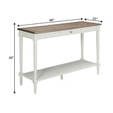 Convenience Concepts French Country Console Table with Drawer and Shelf, Driftwood/White Convenience Concepts