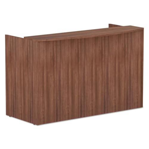 Alera Alera Valencia Series Reception Desk with Transaction Counter, 71" X 35.5" X 42.5", Modern Walnut