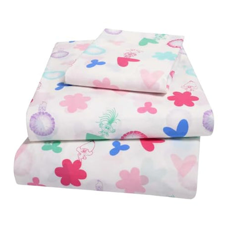 DreamWorks Trolls Kids Luxury Bedding Super Soft Premium Cotton 3 Piece Sheet Set, Twin, (Officially Licensed Product) by Franco Franco