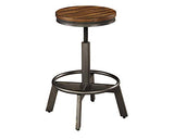 Signature Design by Ashley Torjin Industrial 24" Adjustable Height Barstool, 2 Count, Brown Signature Design by Ashley