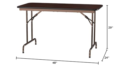 Alera FT724824MY Wood Look Folding Table, 48w x 24d x 29h, Mahogany Alera