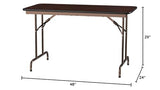 Alera FT724824MY Wood Look Folding Table, 48w x 24d x 29h, Mahogany Alera