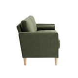 Studio Living® Lexington 75.6" Sofa, Mid-Century Modern, Pocket Coil Comfort, Easy Assembly, Velvet Fabric, Olive Green Studio Living