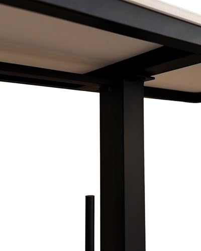 39.37'' Rectangle Narrow Console Table with Marble Top, Elegant Sofa Table Modern Entryway Tables, Round-Shaped Metal Frame, for Entry, Behind Sofa Couch, Entrance, White & Black Metal Base Cre Cra