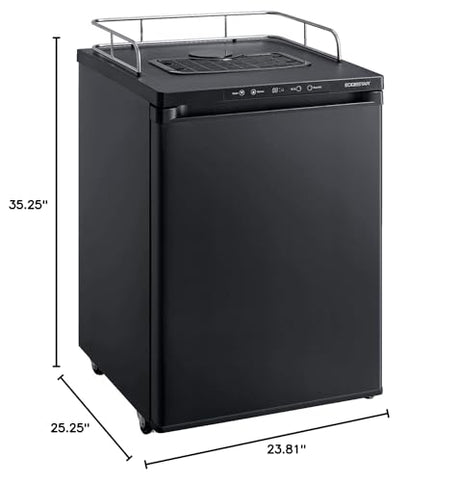 EdgeStar BR3002BL 24 Inch Wide Kegerator Conversion Refrigerator for Full Size Keg - Black EdgeStar